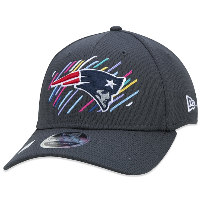 Berretto esclusivo New Era - 9FORTY Stretch Snap New England Patriots Crucial Catch Tesa curva Edizione Nera