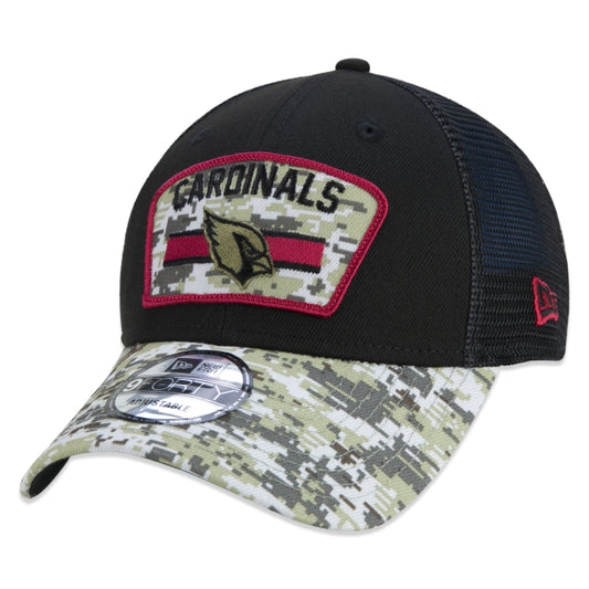 Cappello esclusivo New Era - 9FORTY Trucker Arizona Cardinals Salute To Service NFL Snapback a tesa curva Edizione nera
