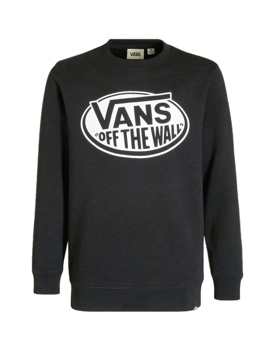Vans Boys' Classic "Off The Wall" Long Sleeve Crew Neck T-Shirt - Black